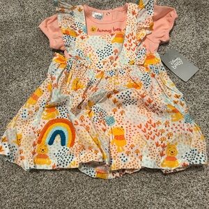 Disney Winnie the Pooh Hunny Bear Dress with Pink and Rainbow Accents